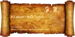 Hieber Márta névjegykártya