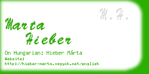 marta hieber business card